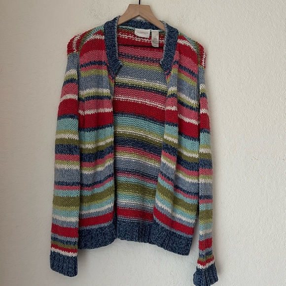 Lizwear comfy colorful zip up oversized cardigan size M - Picture 2 of 5